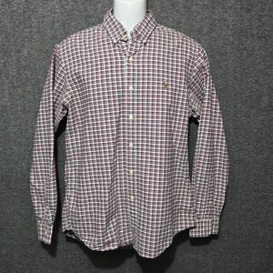 Ralph Lauren Shirt Mens Large Plaid Button Up 100% Cotton Custom Fit Pony
